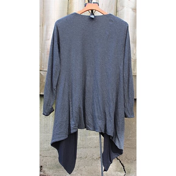 Majestic Filatures Paris - Cotton Cashmere Reversible Cardigan, Black Grey Med - Picture 3 of 6